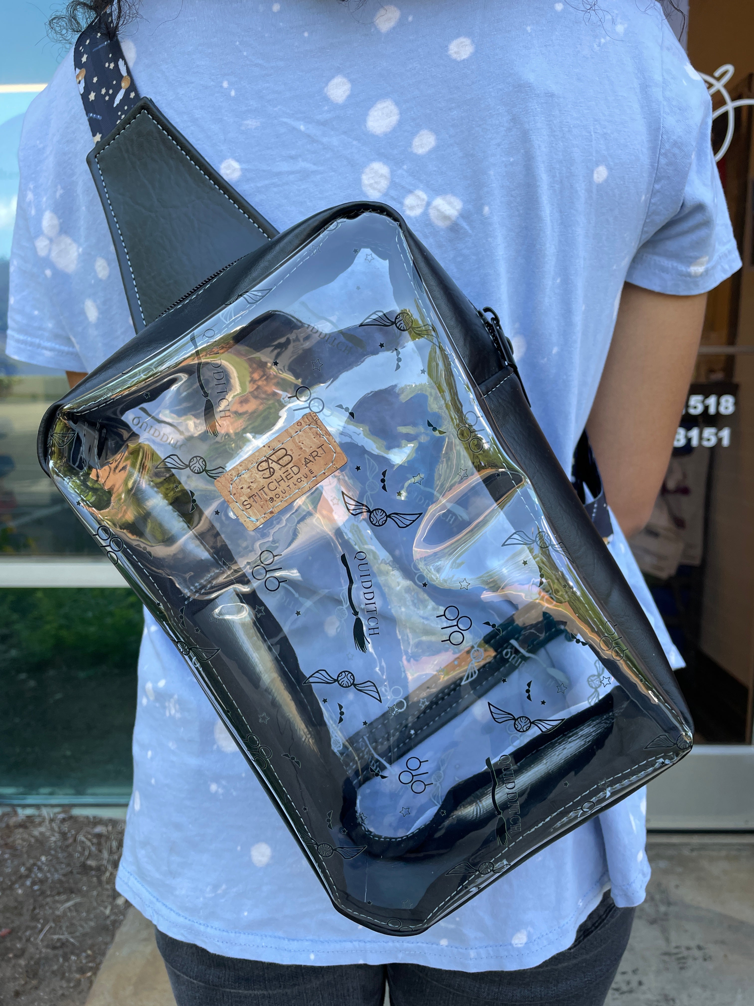 Custom Clear Stadium Concert Bag, Personalized Crossbody Bag for