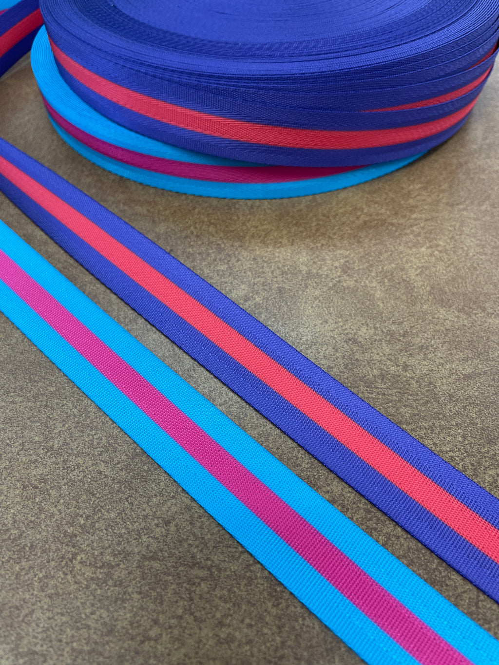 Purple Webbing with pink stripe 1”