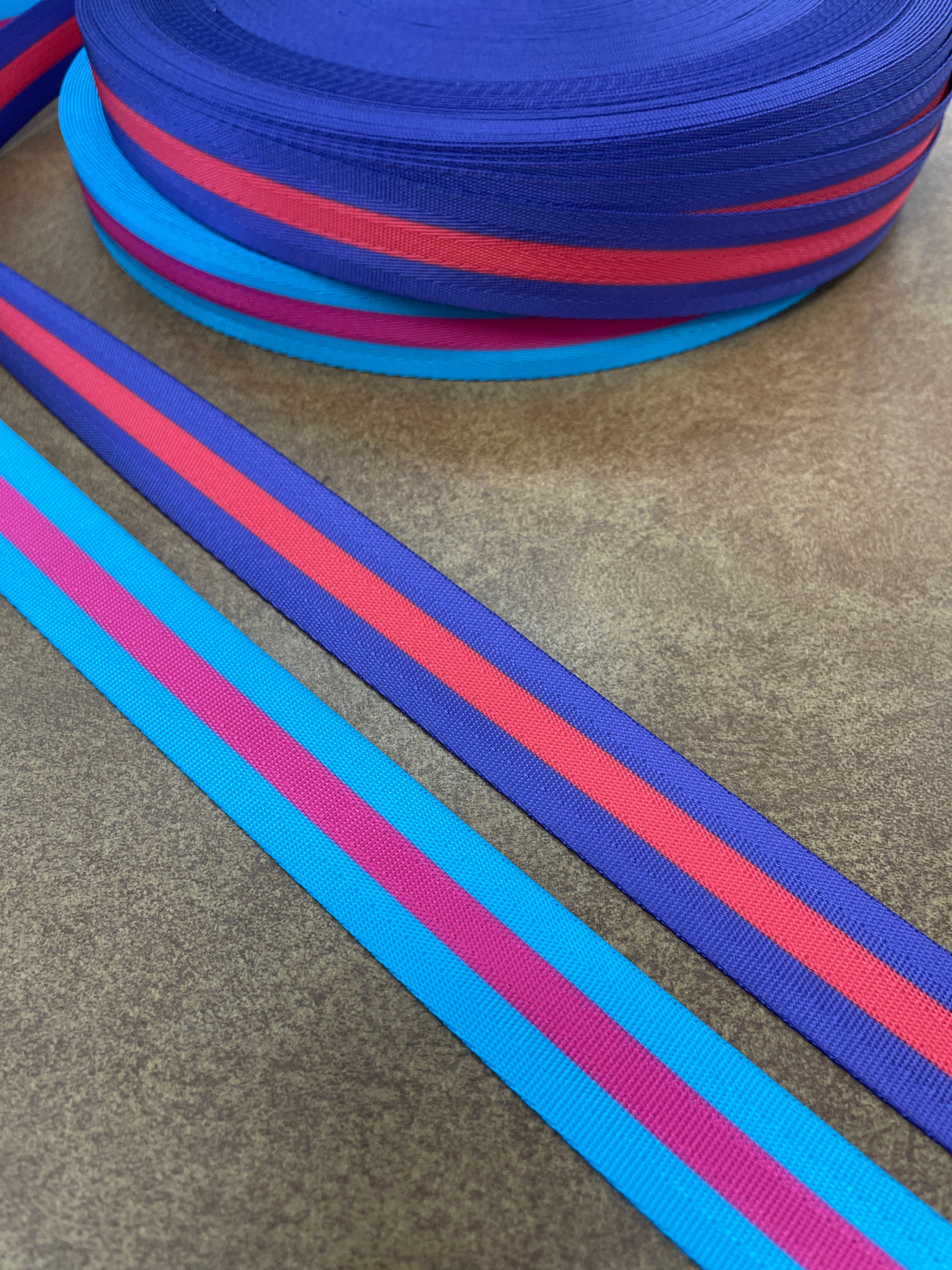 Purple Webbing with pink stripe 1”