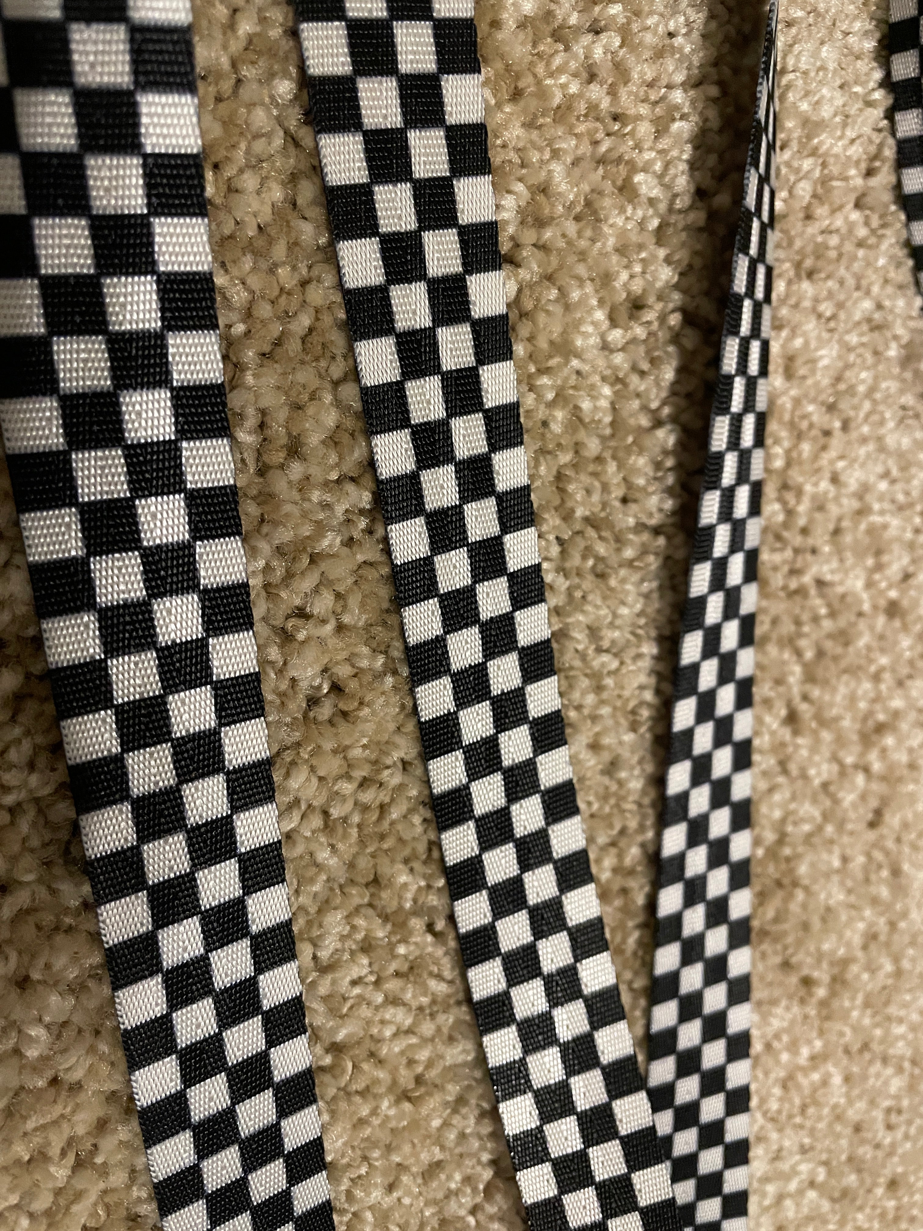 Checkered webbing black & white Seatbelt Webbing 1"