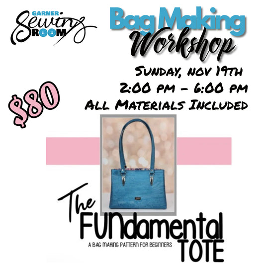 FUNdamental Tote Bag Making Workshop Nov. 19th 12pm-4pm