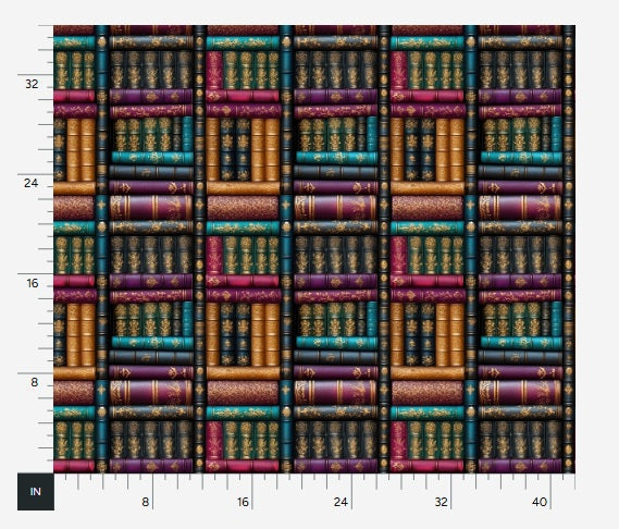 Fantasy Books Printed Fabric