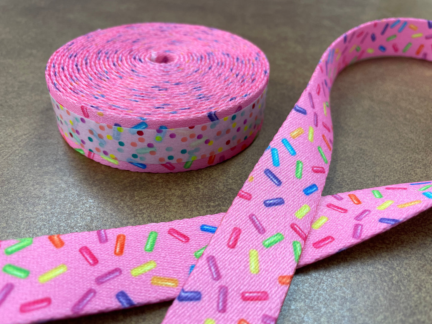 1" Pink Sprinkles Webbing