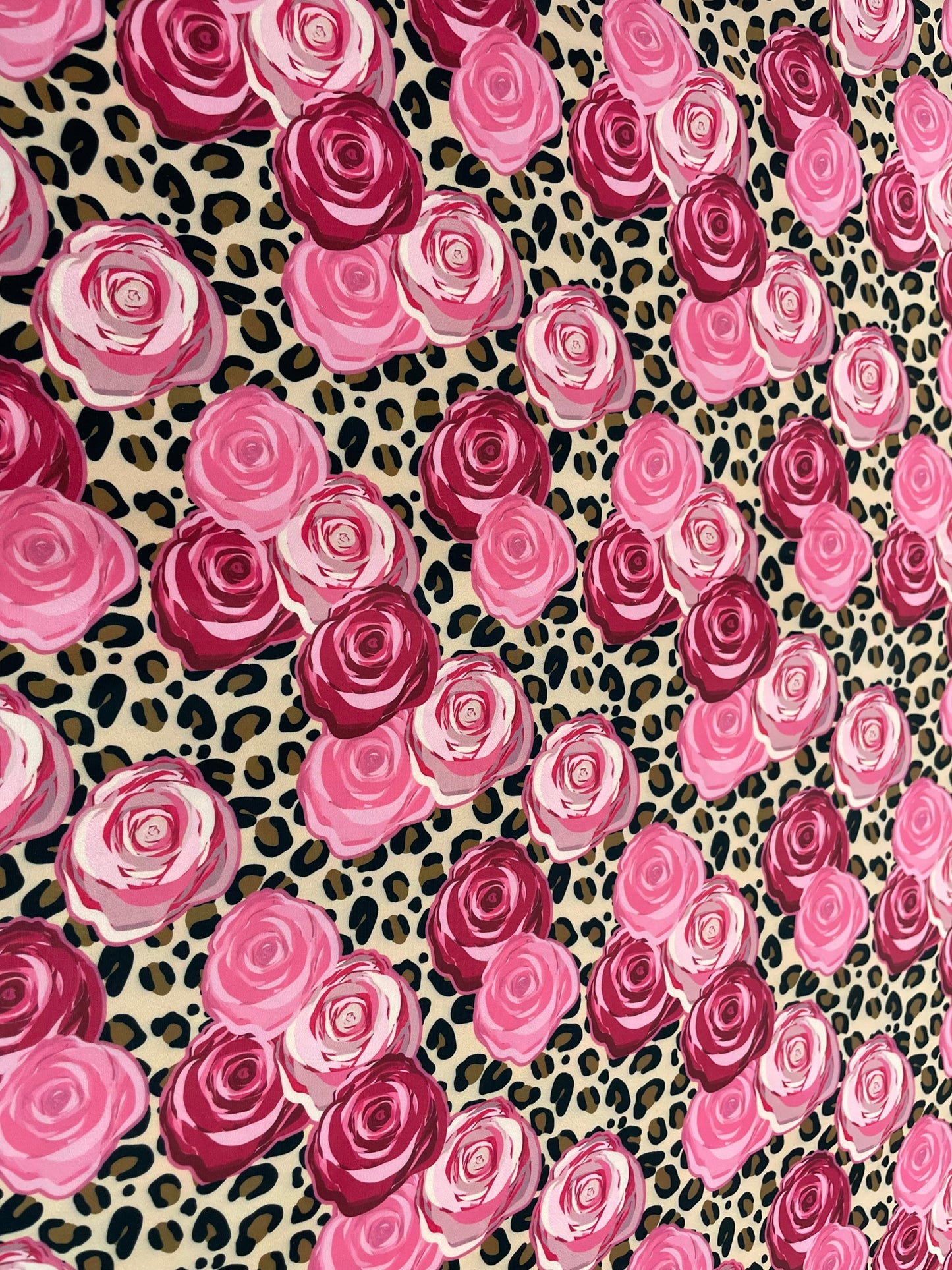 Leopard Roses Lux Poly 18"x54"