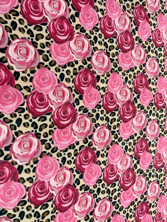 Leopard Roses Lux Poly 18"x54"