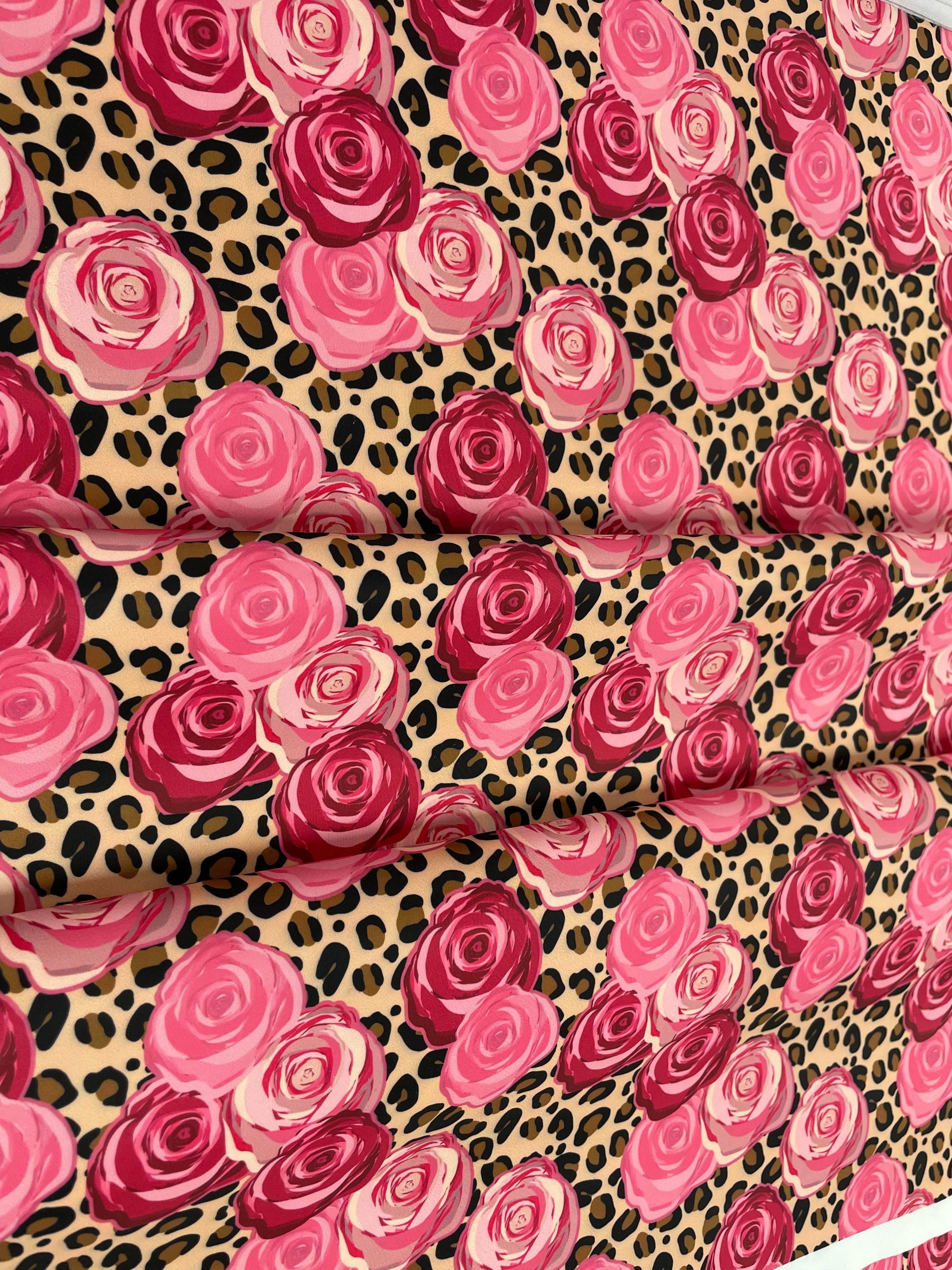 Leopard Roses Lux Poly 18"x54"