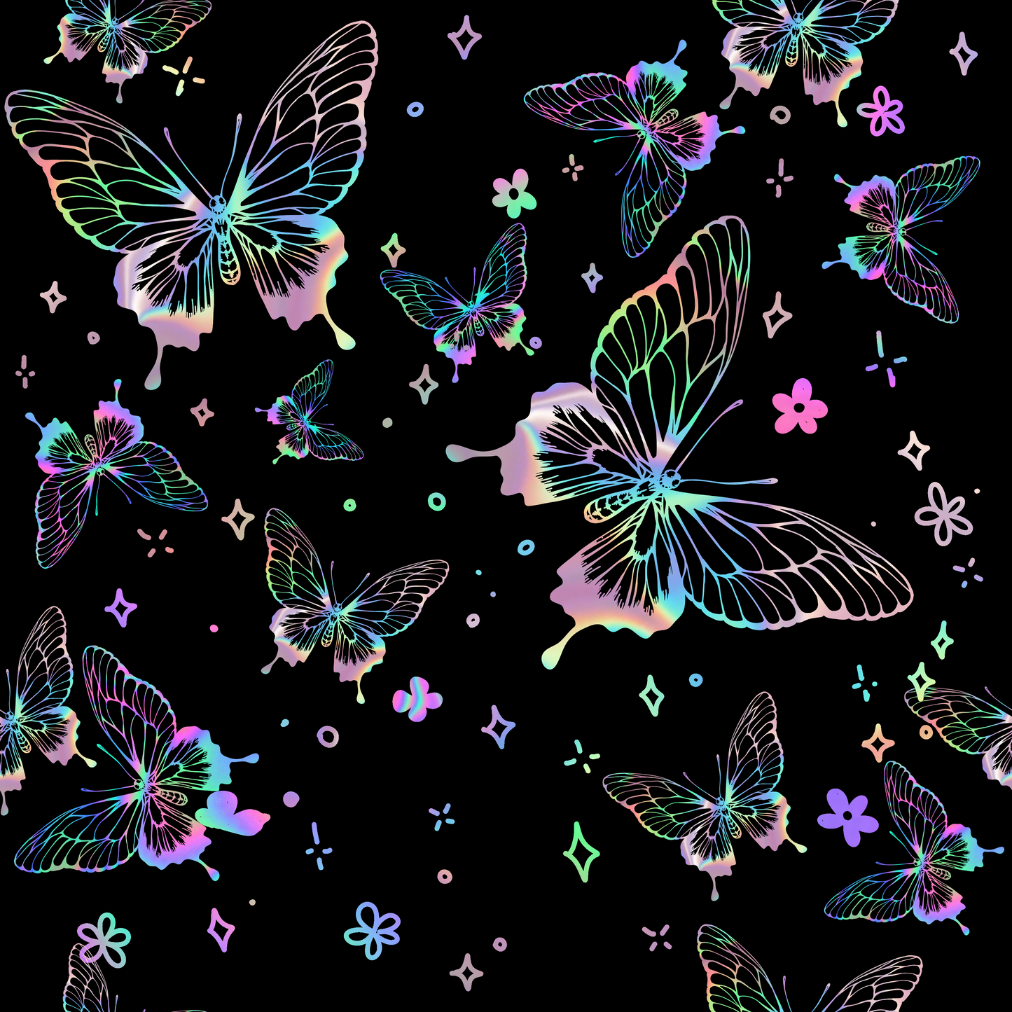 Midnight Butterflies Printed Fabric