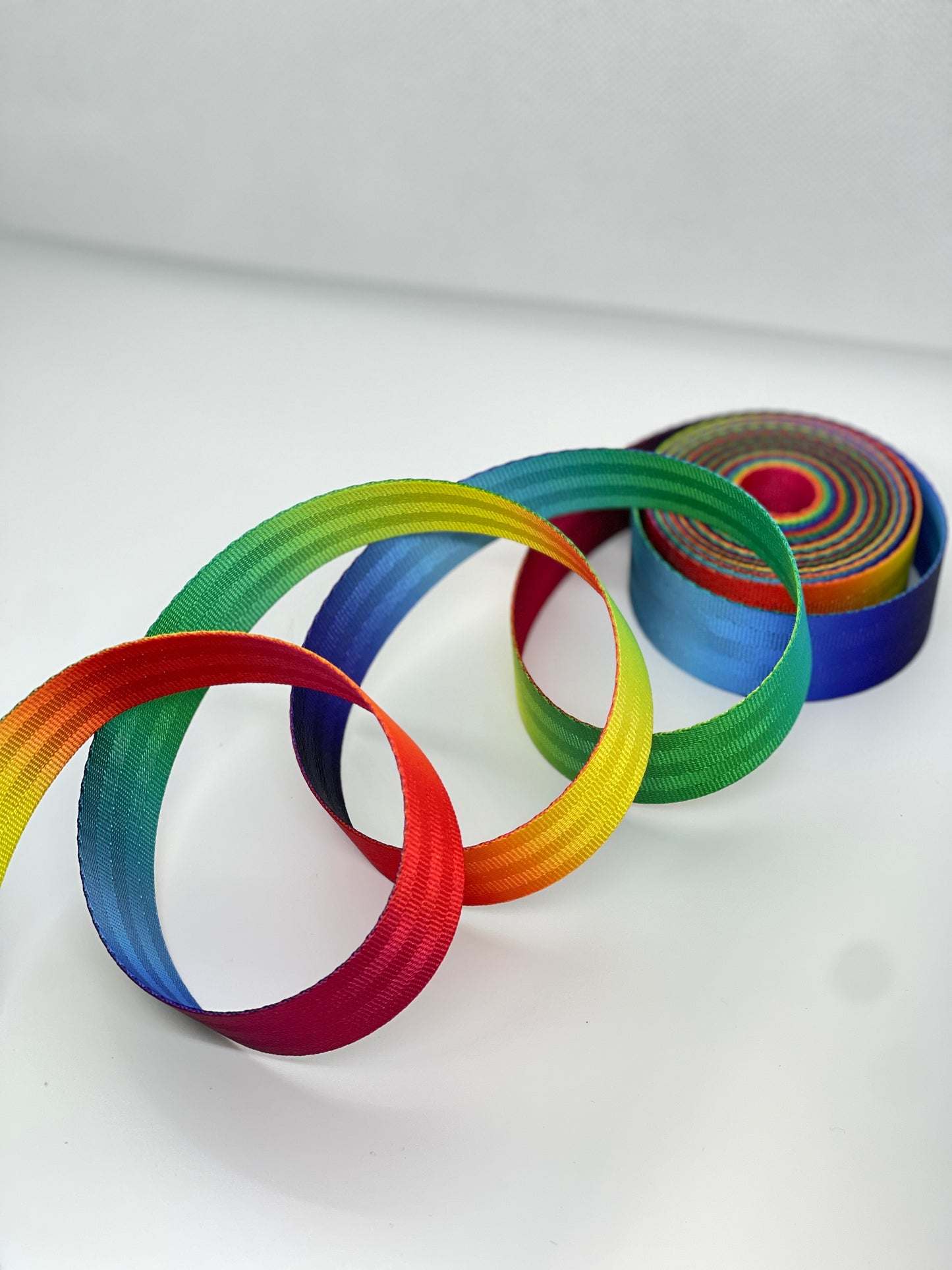 Rainbow Seatbelt Webbing 1 inch (25mm) polyester webbing