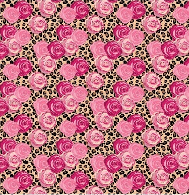 Leopard Roses Printed Fabric