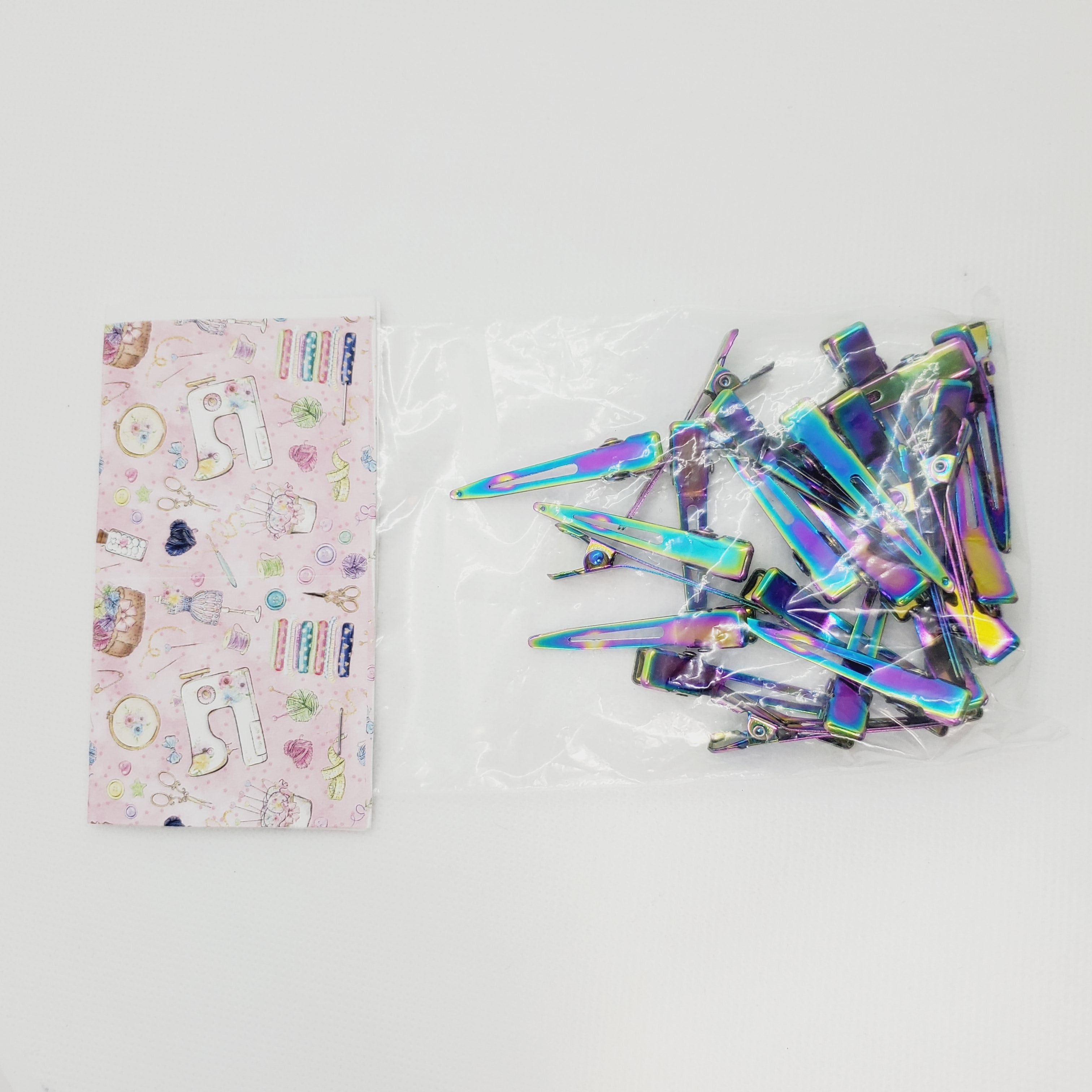 Rainbow Metal Hair Clips 20pk
