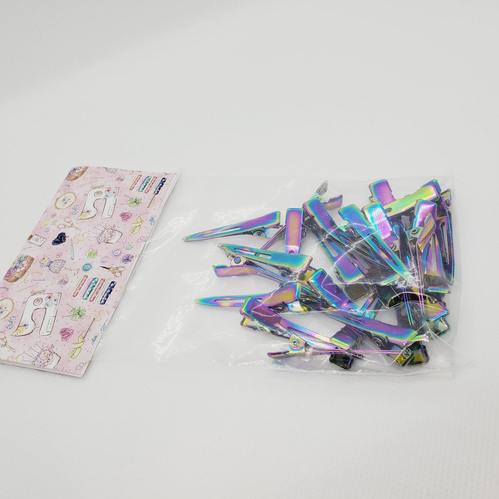 Rainbow Metal Hair Clips 20pk