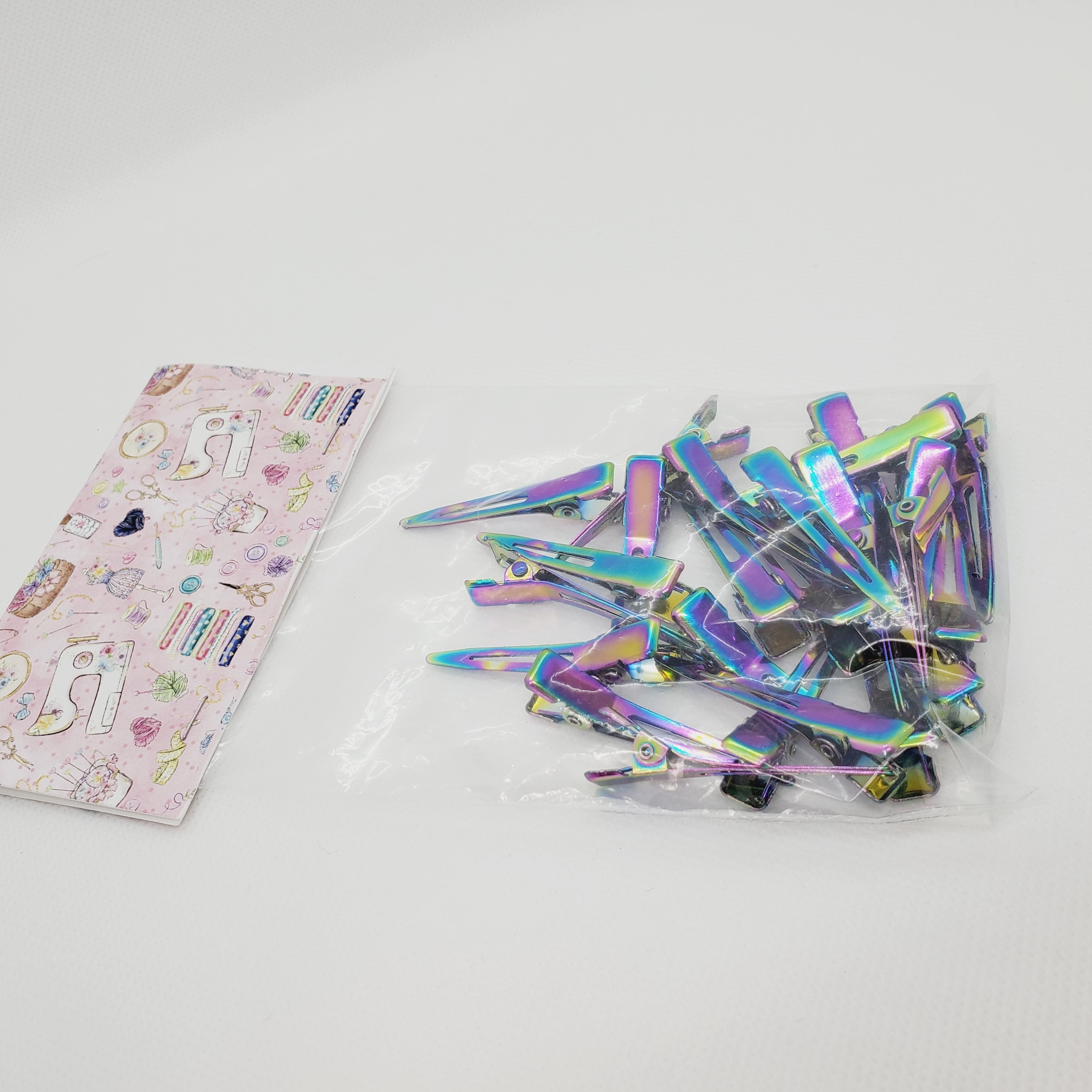 Rainbow Metal Hair Clips 20pk