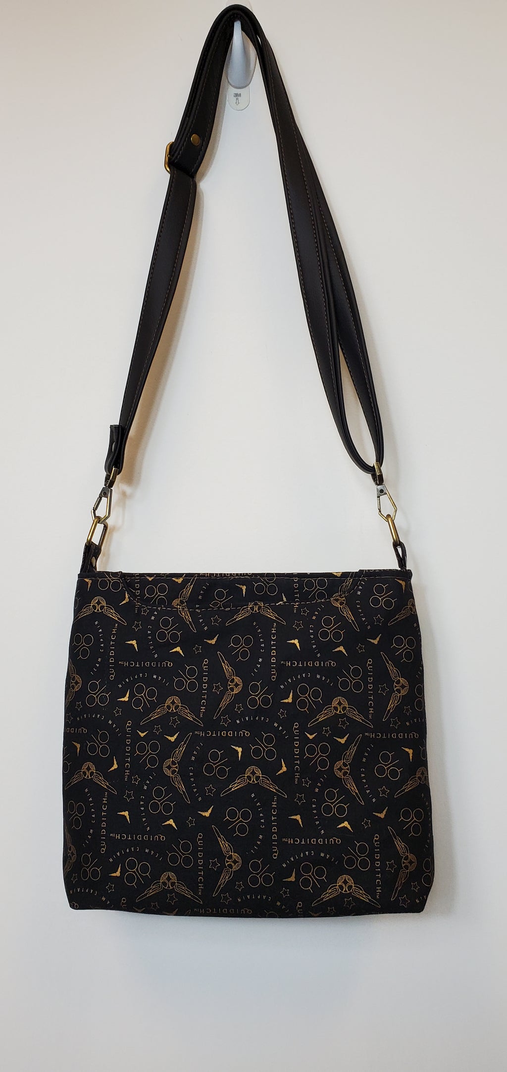 Gold Quidditch Black Crossbody Bag