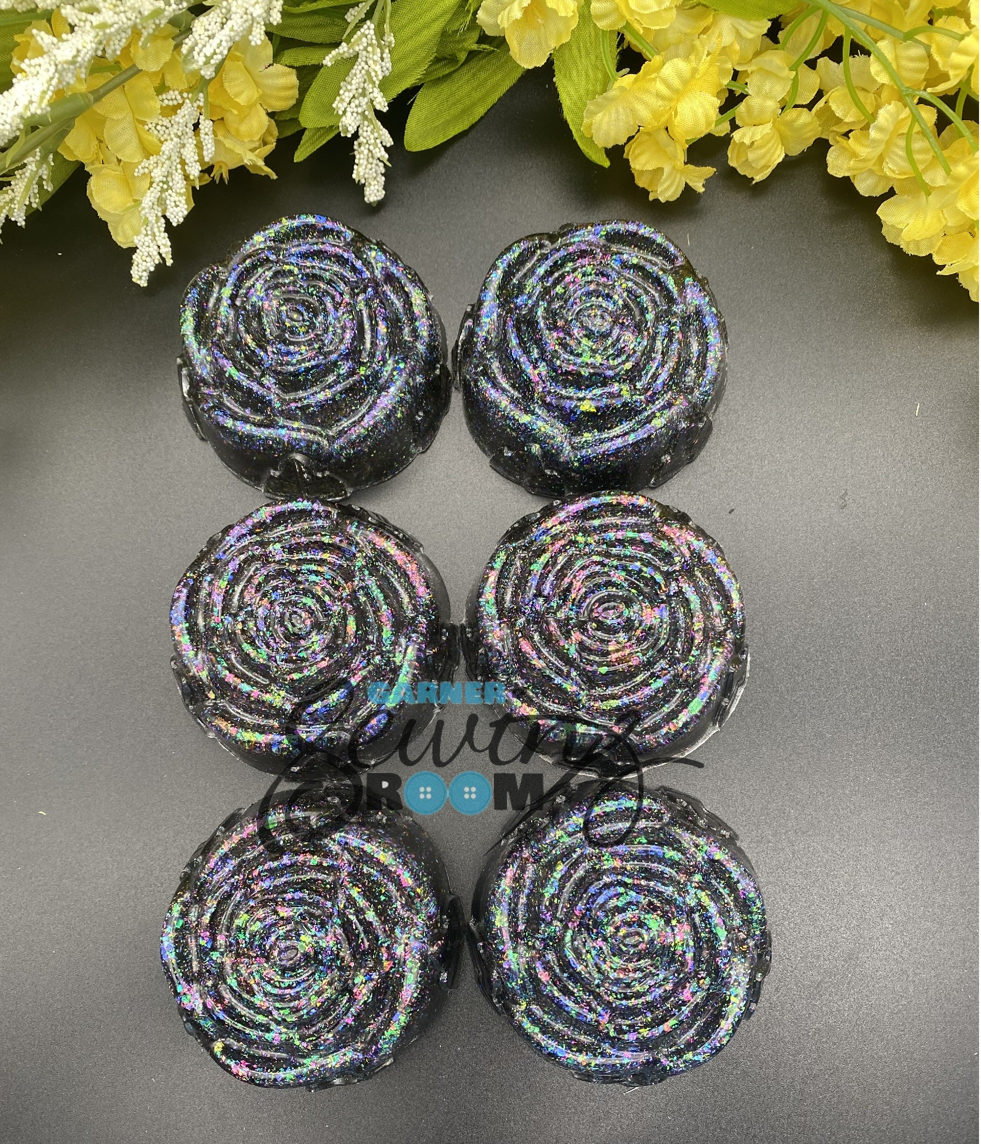 Glitter Rose Pattern Weights