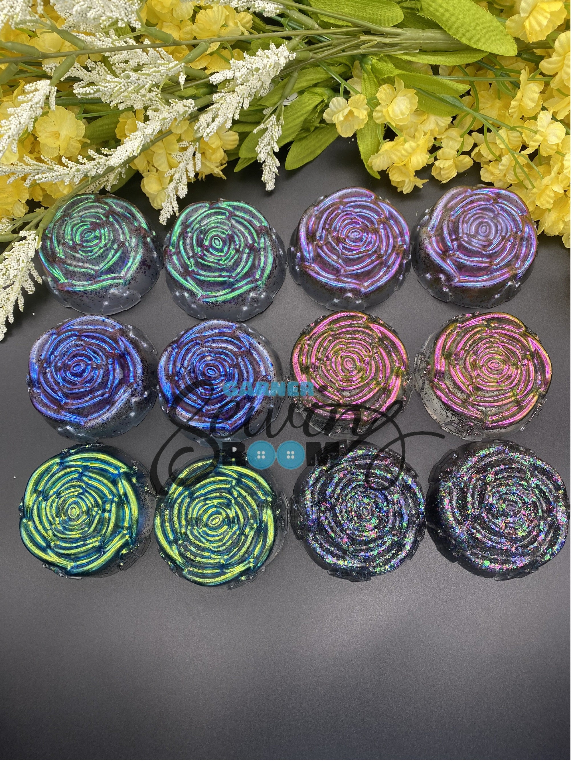 Glitter Rose Pattern Weights