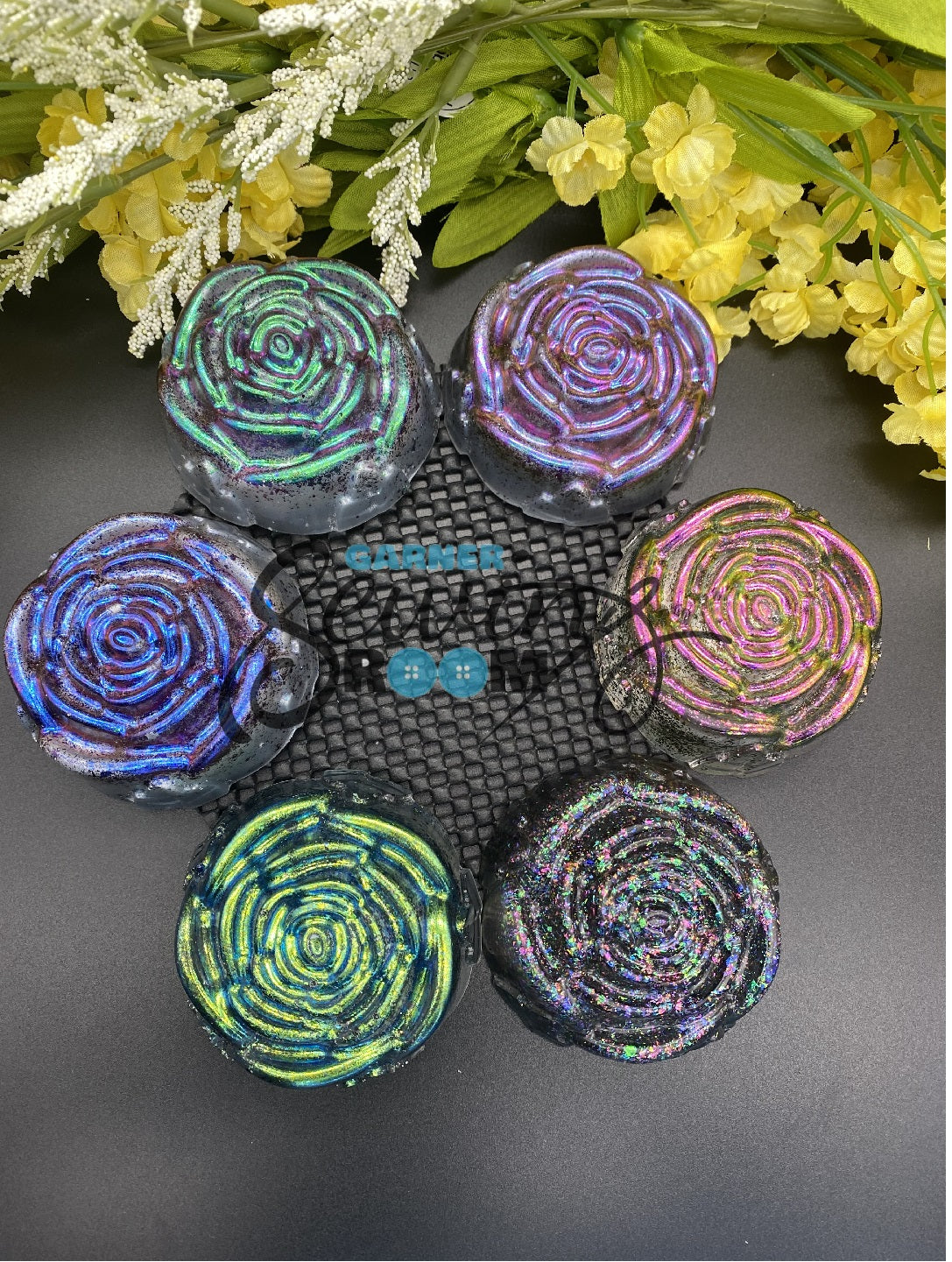 Glitter Rose Pattern Weights