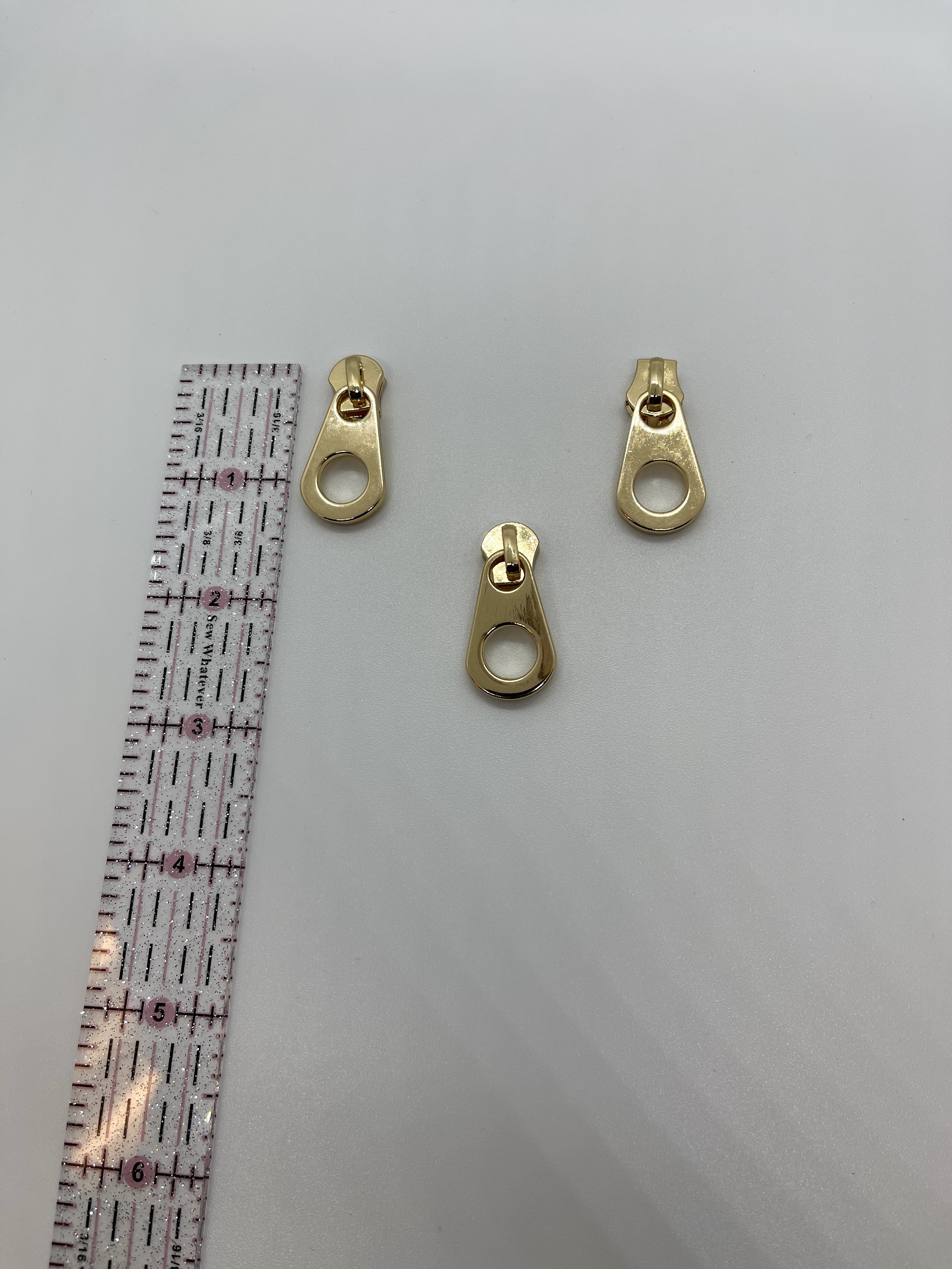 Rounded Gold Zipper Pull 5 1 Inch Garner Sewing Room