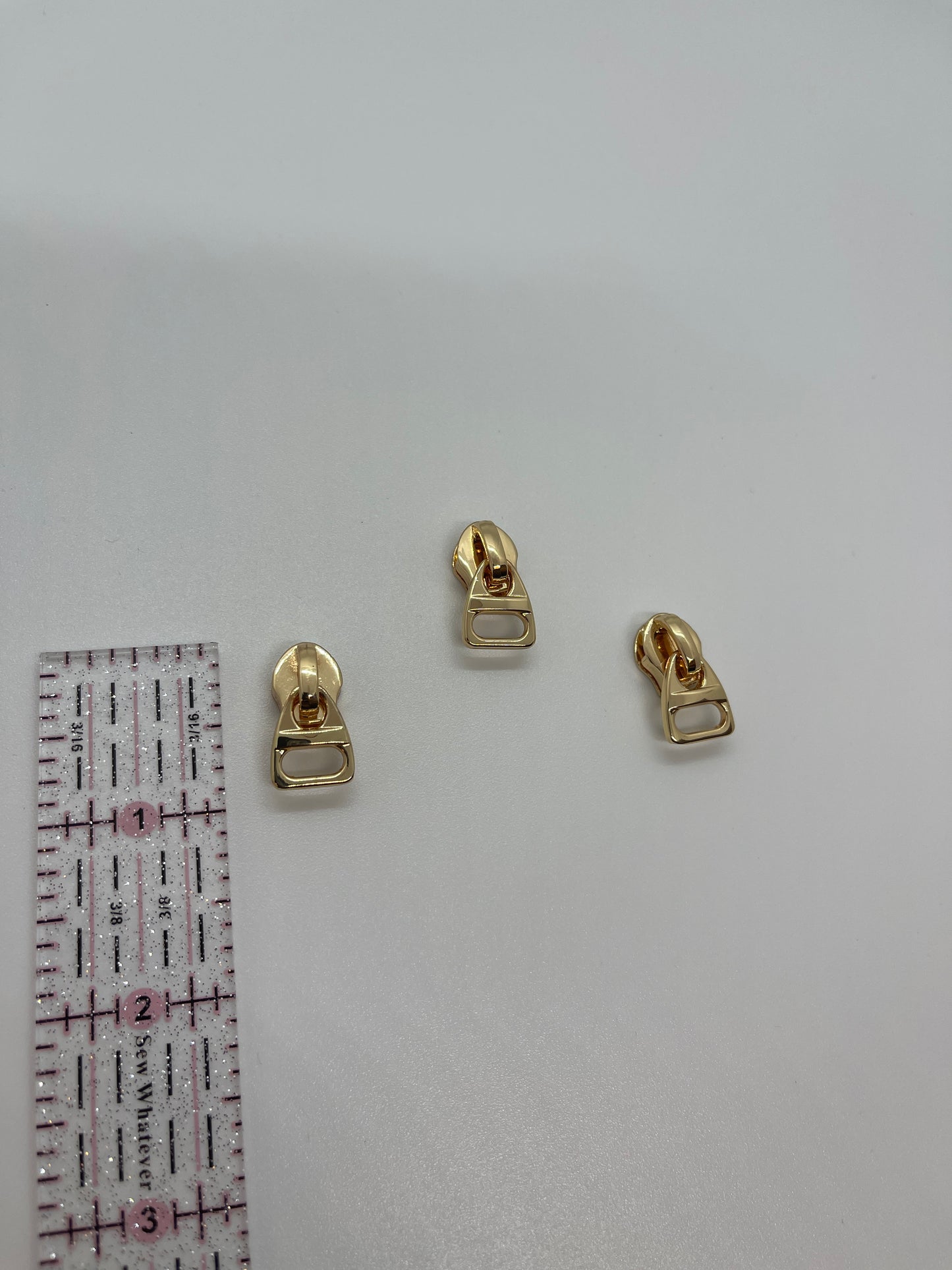 Squared Gold Zipper Pull #5 - 1/2 Inch