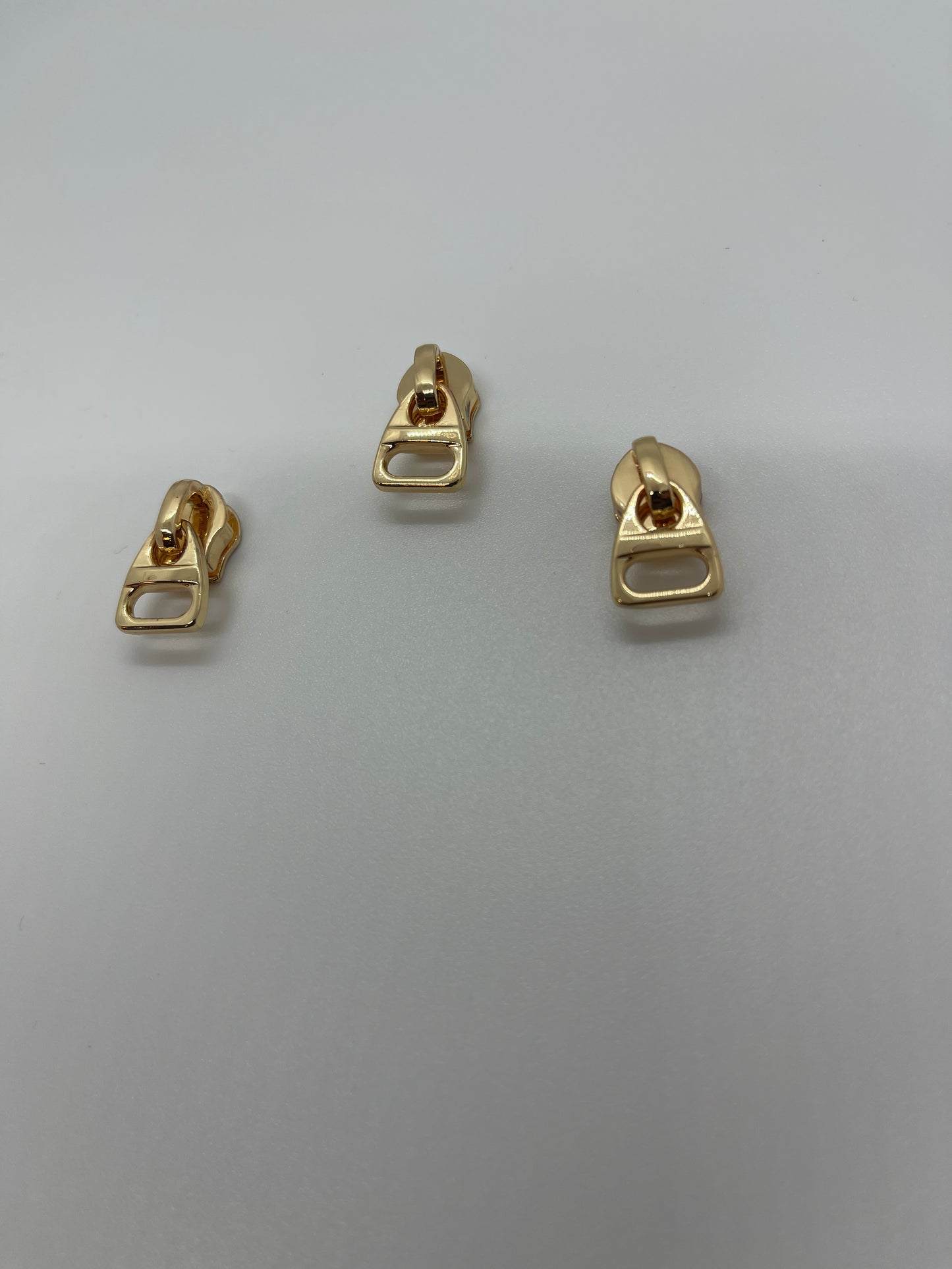 Squared Gold Zipper Pull #5 - 1/2 Inch