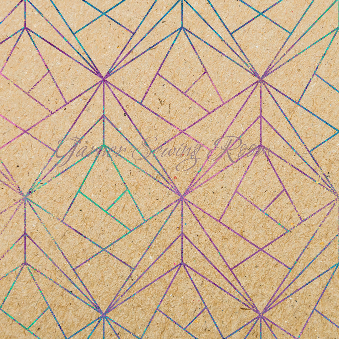 Geometric Printed Cork design Vinyl and WPC Fabric