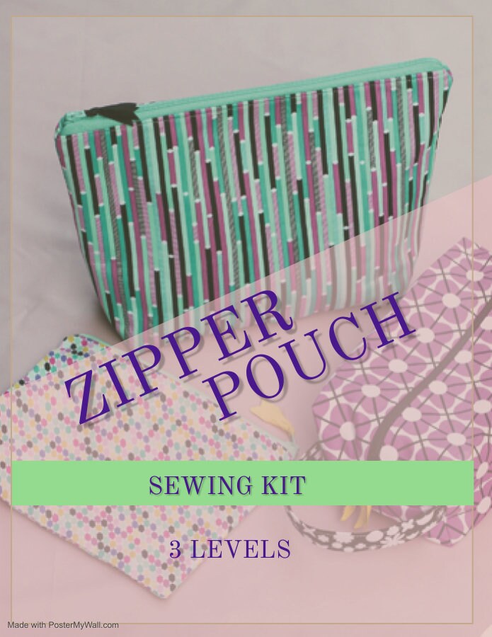 Zipper Pouch Sewing Kit - 3 levels options