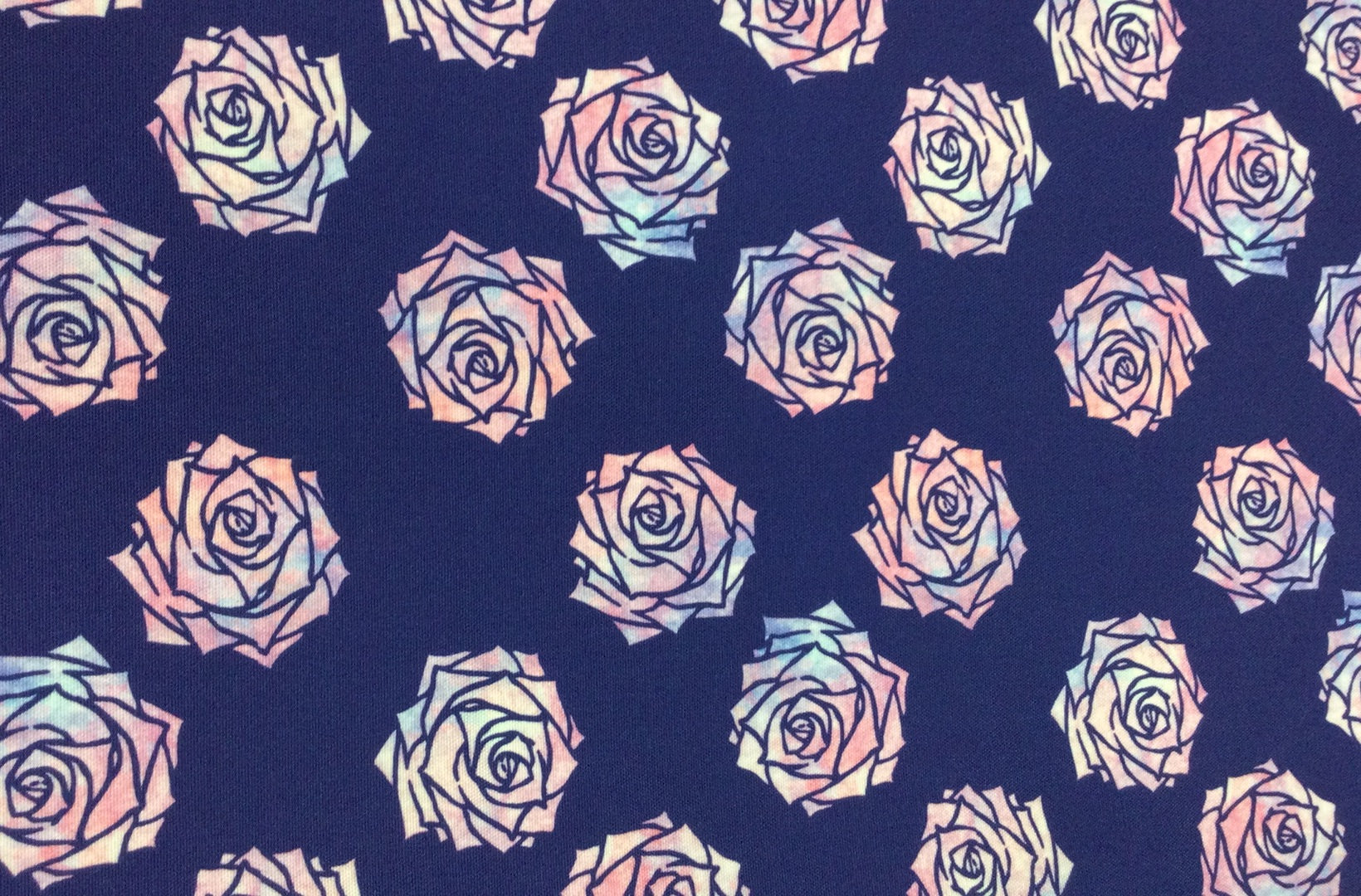 Watercolor Roses Printed Fabric